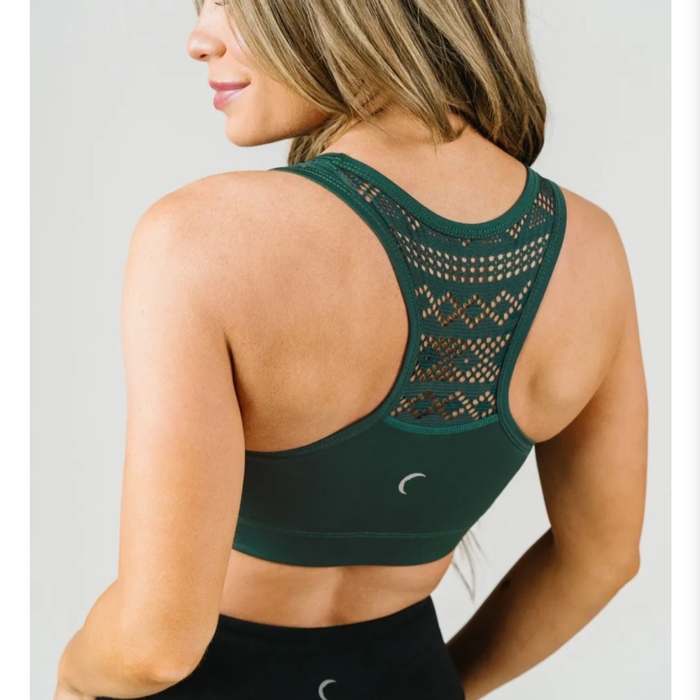 Zyia Green Lace Racerback Sports Bra